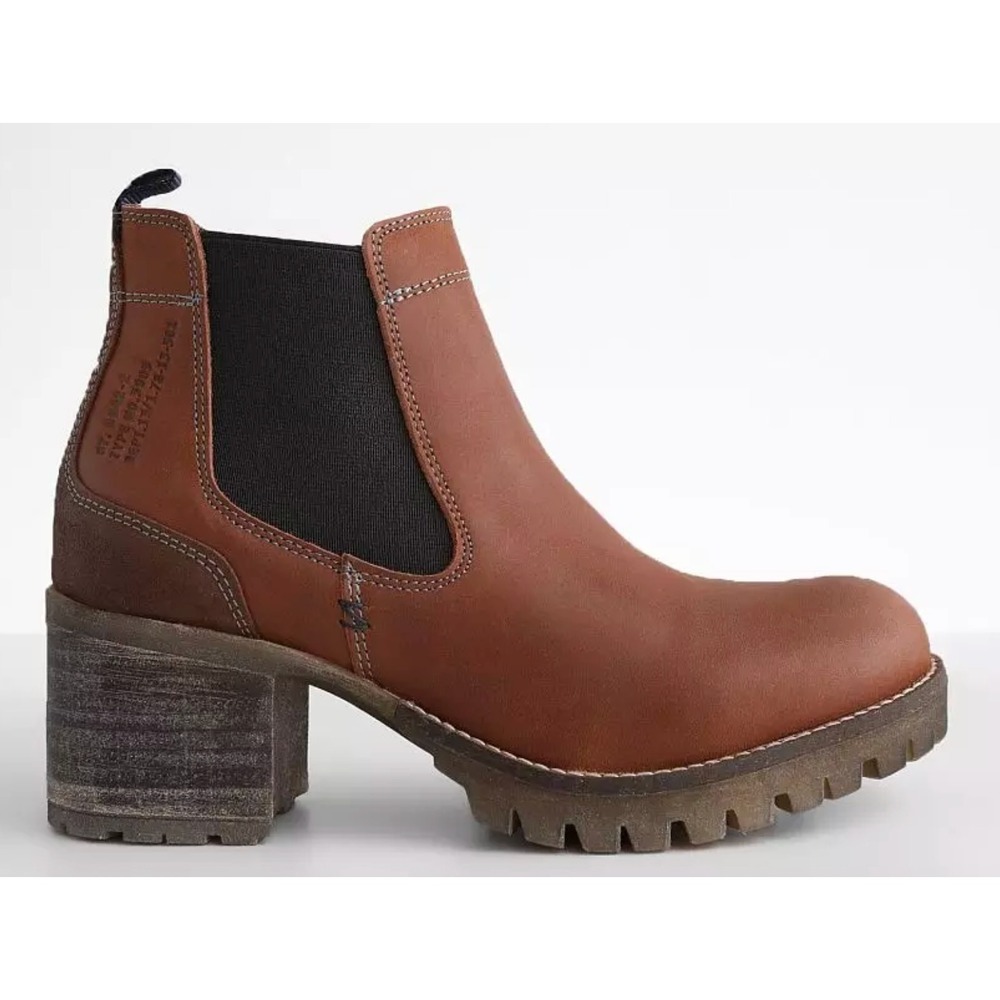 Bull Boxer‎ Women's Chelsea Leather Cory Ankle Block Boots Brown Size EUR 39